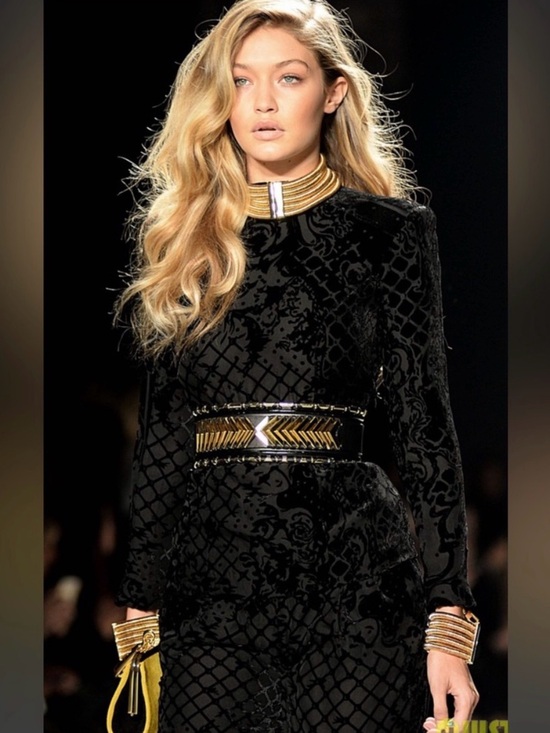 Balmain Dresses & Skirts - Balmain Black Velvet Long-Sleeve Dress with Gold Accents